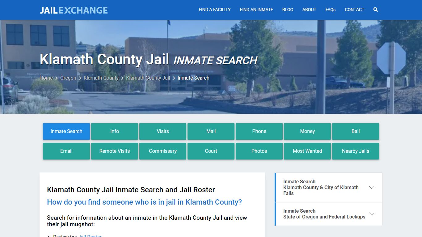 Inmate Search: Roster & Mugshots - Klamath County Jail, OR